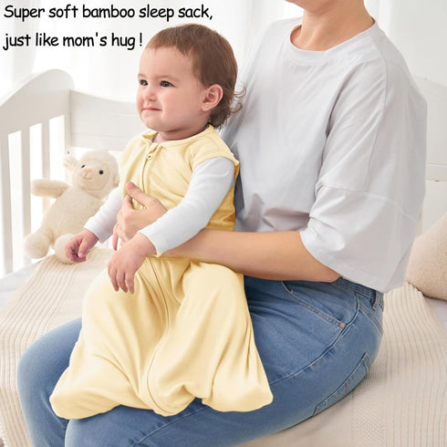 Viforu Rayon from Bamboo Sleep Sack Baby Wearable Blanket 0.5 Tog Sleeping Bag 0-6 Months Lightweight Newborn Sleeper 2-way Zipper Sleepsack Girls...