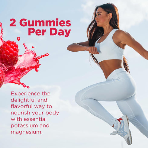 Potassium Magnesium Gummies with Vitamin D3 B6 C - High Absorption Potassium 99mg Magnesium Glycinate 250mg Chewable Supplements for Women Men Adu...