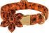 Halloween Dog Collars for Small Dog with Flower Tie,Fall Black Spider Dog Collar with Safety Metal Buckle Adjustable Puppy Collars for Medium Larg...