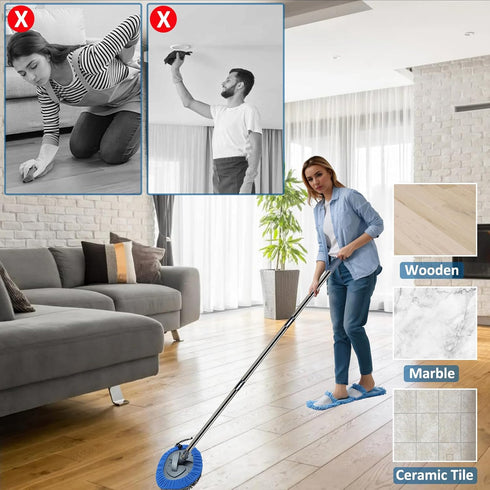 Wall Cleaner, Longest 83'' Wall Mop with Detachable Pole, Ceiling Dust Mop with Extension Pole, Baseboard Glass Duster Washer Scrubber, High Reach...