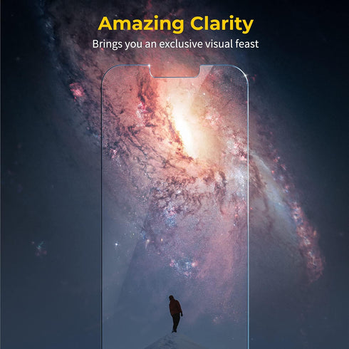 UNBREAKcable 3-Pack Screen Protector for iPhone 14/13/13 Pro, Double Shatterproof Tempered Glass with Easy Installation Frame for iPhone 6.1 Inch....