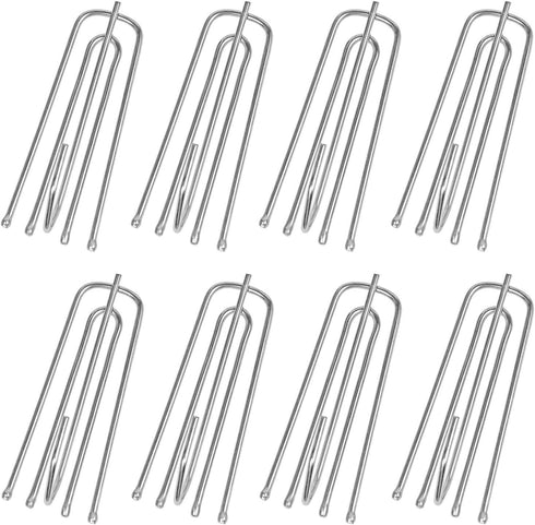 Stainless Steel Curtain Pleater Tape Hooks 75 Pack, Traverse Pleater 4 Prongs Curtain Pleat Hook Pinch Pleat Hook Clip (75)...
