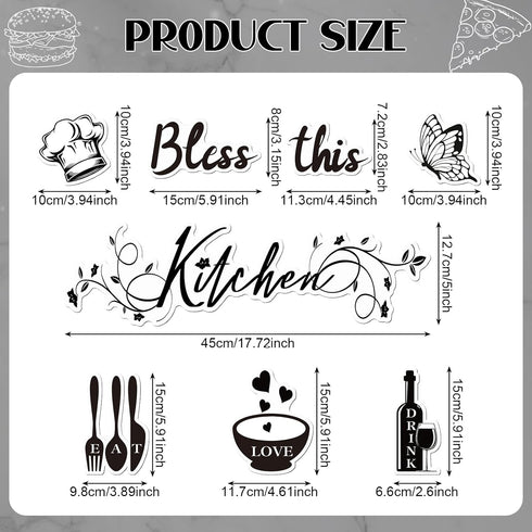 Kitchen Dishwasher Magnet Decorations, Bless This Kitchen Dishwasher Refrigerator Cover Magnetic Stickers Decal Decorative for Home Appliance Gara...