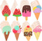 40 Pieces Unfinished Summer Ice Cream Wooden Cutouts, 8 Styles Ice Cream Wood Slices Unfinished Wood Cutouts Blank Wooden Paint Crafts for Kids Bi...
