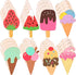 40 Pieces Unfinished Summer Ice Cream Wooden Cutouts, 8 Styles Ice Cream Wood Slices Unfinished Wood Cutouts Blank Wooden Paint Crafts for Kids Bi...