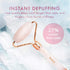 Fancii Rose Quartz Facial Roller Massager for Face, Eyes and Body - Anti-Aging Jade Beauty Skincare Tool Made with 100% Brazilian Quartz Stone (Ae...