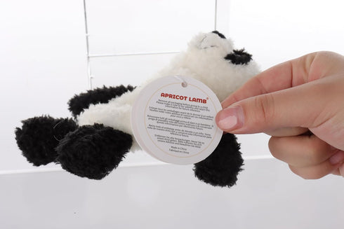 Apricot Lamb Baby Lovey panda Soft Rattle Toy, Plush Stuffed Animal for Newborn Soft Hand Grip Shaker Over 0 Months (White panda, 6 Inches)...