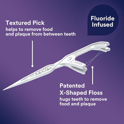 DenTek Cross Flosser Plaque Control Floss Picks, X-Shaped Floss, 75 count...