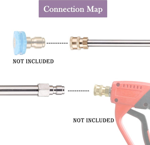 Power Washer Extension Wand, 17 Inch Stainless Steel Pressure Washer Lance with 1/4 Inch Quick Connect, 2 Pack...