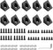 JiGiU 10PCS Triangle Angle Sharp Corner Bracket, Black Angle Sharp Corner Bracket Connector for 6mm Slot Aluminum Extrusion Profile 2020 Series 3D...