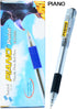 PIANO Comfort Grip Retractable - Needle Ballpoints Pens Black Pointer,0.8 mm - Pack of 10...