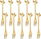 Amerzam 10PCS Gold Dessert Forks Set, Stainless Steel Gold Leaf Coffee Spoon, 4.72inch Leaf Mini Espresso Demitasse Stir Spoon, for Stirring, Mixi...