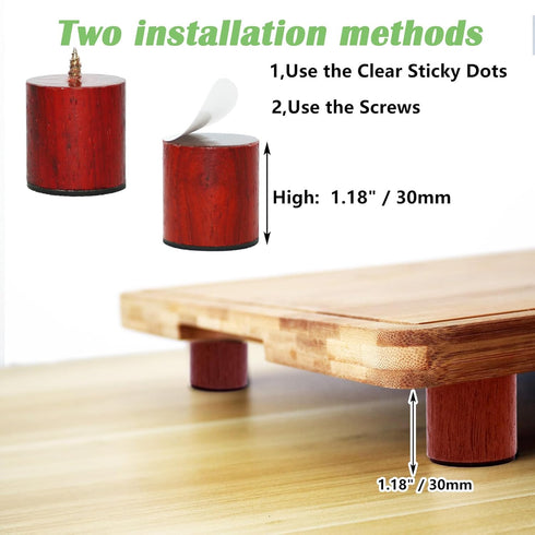 Wood Cutting Board Feet, Non-Slip Cutting Board Feet, Wooden Feet for Cutting Board, Cutting Board Legs to Raise Cutting Board (Padauk Short)...
