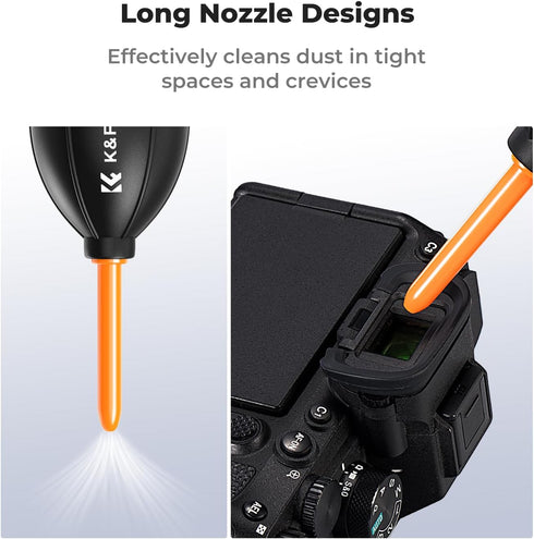 K&F Concept Lens Air Blower, Rubber Bulb Air Pump Dust Blower Cleaner, with Long Nozzle for Cell Phone,Tablet,Camera Lens Sensors,Keyboard,Telesco...