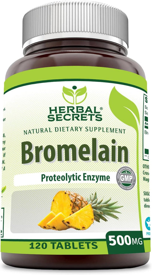 Herbal Secrets Bromelain Supplement 500 Mg Tablets Supplement | Non-GMO | Gluten Free | Made in USA (120 Count)...
