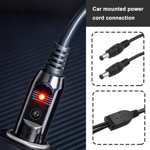 Car Connection Power Cord Car Cigarette Lighter Male to 2 DC Plug Power Adapter Male Extension Cord DC Charger Cable for Camera CCTV GPS Unit Mini...