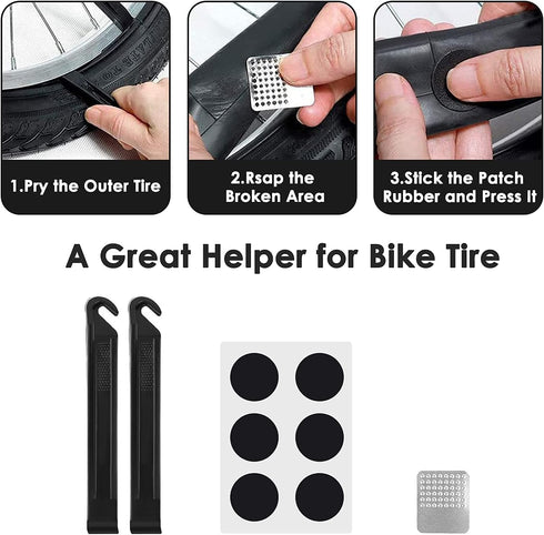 WOTOW Bike Repair Tool Kit - 16 in 1 Bicycle Multitool Portable Mountain Bike Tool Cycling Maintenance, Bike Hex Key Wrench & Bike Tube Patch Kit ...