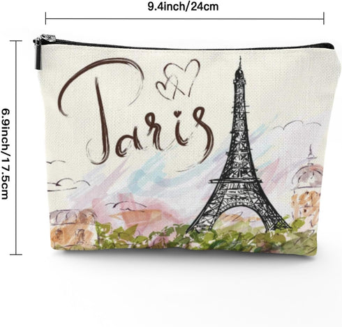 Fantastic Eiffel Tower Paris Romantic France Makeup Bag Large Capacity Portable Toiletries, Cosmetic Bag Pouch for Women, Travel Make Up Bag Organ...