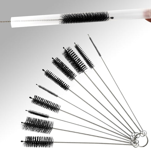 60 Inch Aquarium Filter Hose Brush+8 Inch Nylon Tube Cleaner Brush Set,Stainless Flexible Tube Cleaning Long Brush for Lab Fish Tank Aquarium and ...