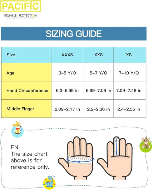 PACIFIC 3 Pairs Kids Gardening Gloves for Age 8-12, Toddler Rubber Coated Garden Gloves, Kids Work Gloves, for Children, Boys and Girls, Multicolo...