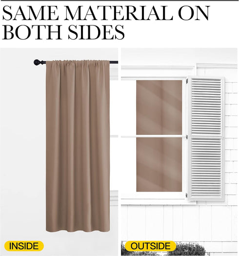NICETOWN Kitchen Window Blackout Curtains - Window Treatment Thermal Insulated Rod Pocket Small Blackout Draperies/Drapes for Bedroom/Kitchen (Cap...
