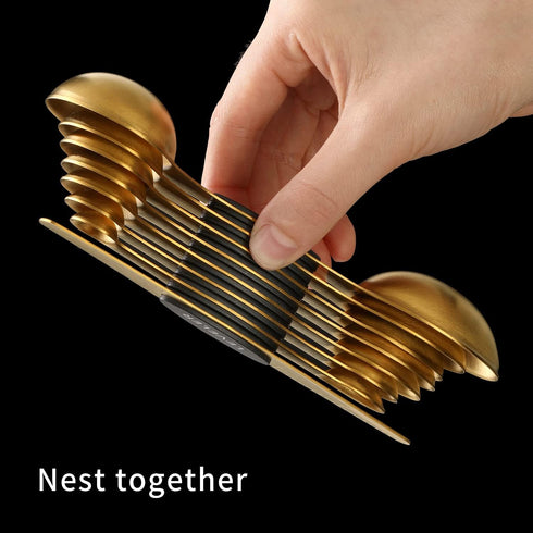Magnetic Measuring Spoons Set, Stainless Steel, Dual Sided, Stackable, Dual Sided for Measuring Dry and Liquid Ingredients, Fits in Spice Jars, Se...
