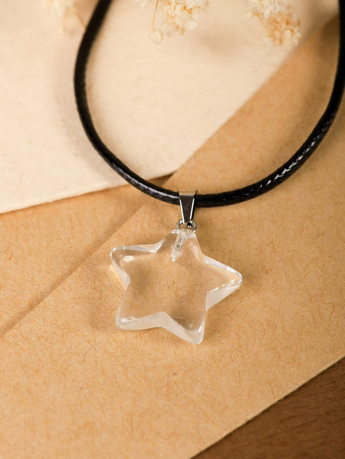 Sacina Gothic Boho Star Necklace, Star Necklace Y2k, White Nature Stone Star Pendant, Boho Necklace, Gothic Necklace, Y2k Necklaces, Christmas New...