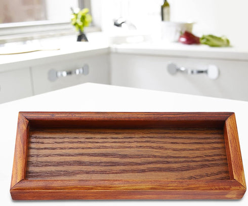Wooden Serving Tray,Rectangle Wooden Tea Tray Fruit Snack Candy Dish Coffee Table Tray Countertop Organizer for Kitchen Countertop Home Decor (20 ...