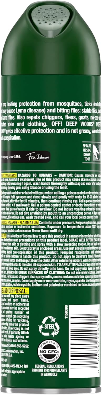 OFF! Deep Woods Insect Repellent Aerosol, Bug Spray with Long Lasting Protection from Mosquitoes, 9 oz...
