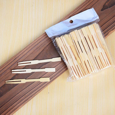 200 Pcs Bamboo Forks 3.5 inch, Wooden Appetizer Forks Mini Food Picks for Party, Banquet, Buffet, Catering, and Daily Life...