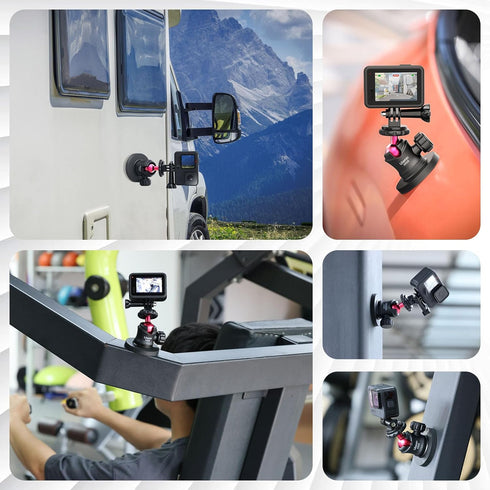 ULANZI Magnetic Camera Mount for GoPro, Strong Magnetic Mount with 360° Rotation Ball Head and Built-in 6 Magnets, Compatible with GoPro Hero 11/1...