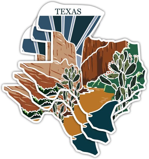 (3PCS) Retro Texas State Sticker, US States Sticker, US Map for Travel, Travel Sticker, Texas Travel Sticker, Map of The United States, USA Map, L...