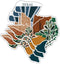 (3PCS) Retro Texas State Sticker, US States Sticker, US Map for Travel, Travel Sticker, Texas Travel Sticker, Map of The United States, USA Map, L...