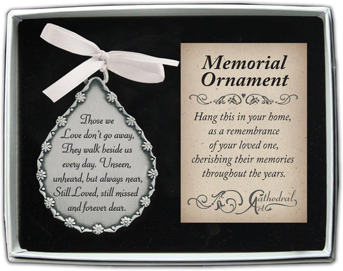 Cathedral Art (Abbey & CA Gift Tear-Shaped Memorial Ornament, One Size, Silver,Christmas...