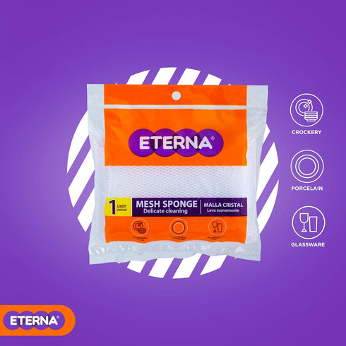 ETERNA Mesh Multi-Purpose Sponge, Non Scratch Dish Sponge for Washing Dishes, Cleaning Kitchen, Premium Kitchen Scrub Sponge and Scrubbers Cleanin...
