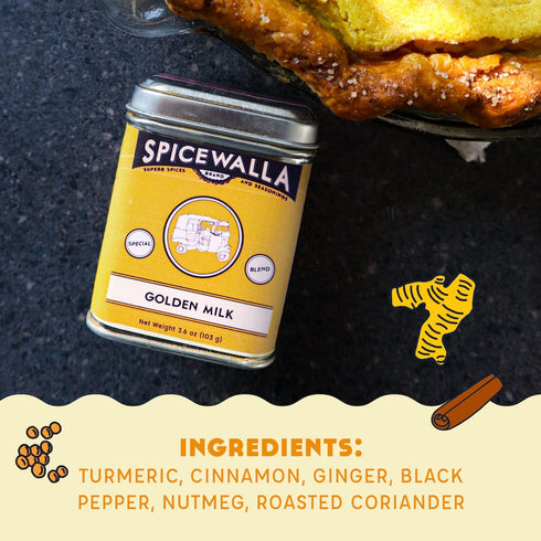 Spicewalla Golden Milk Powder - Cinnamon, Ginger, Turmeric Drink Tea or Latte Mix...