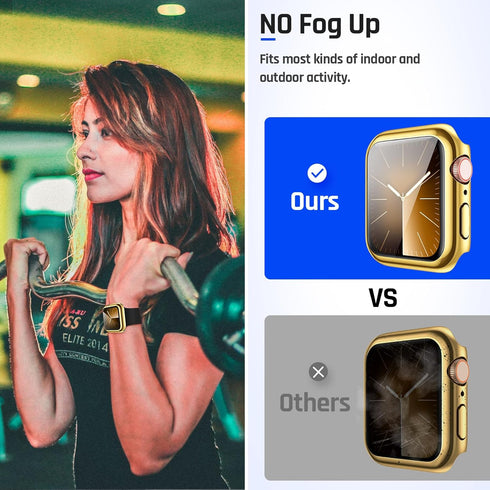 Goton Waterproof Case for Apple Watch 41mm Series 9 8 7 with Tempered Glass Screen Protector, iWatch Full Protective Hard PC Bumper Case Face Cove...