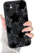 Compatible for iPhone 11 Case Cute Cool Star Black Design for Girls Women Soft TPU Shockproof Protective Girly for iPhone 11-Black&White Star...