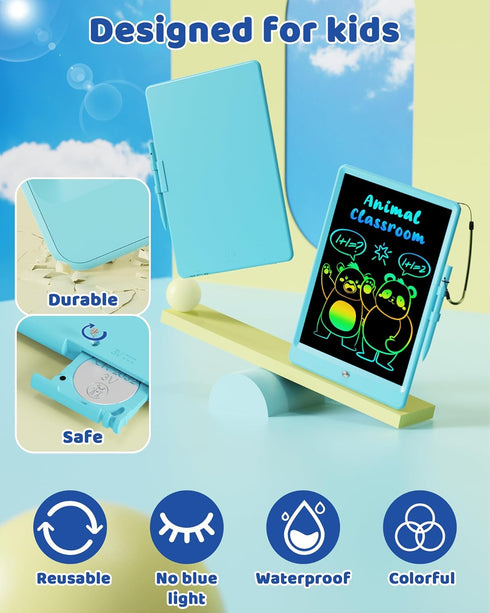 UCIDCI LCD Writing Tablet 10inch Doodle Board - Colorful Screen Electronic Toddler Drawing Tablet Drawing Pad, Educational Learning Toddler Toys f...