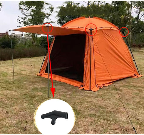 Outdoor Camping DIY Tent Stand Fixing Kit Outdoor Tent Plastic 3 Way Accessories Black Gazebo Awning Tent Foot Corner Centre Connector...