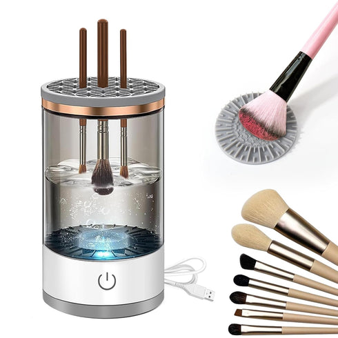 Electric Makeup Brush Cleaner Machine,Easy Premium Cosmetic Brush Cleaner Professional Automatic Spinning Make up Brush Cleaning Tool Cleanser Mac...