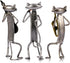 Too-arts A Playing Guitar Cat Metal Sculpture Iron Statue Handwork Handicrafts, 3 Funny Design...