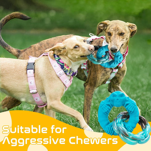 Rmolitty Dog Toys for Aggressive Chewers Large Medium Breed Dogs, Indestructible Interactive Tough Non-Toxic Natural Rubber & Nylon Tough Teething...
