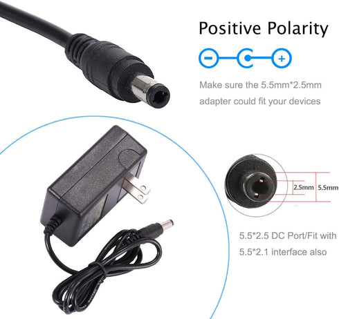 6V 2A Power Supply Adapter - COOLM AC 100-240V to DC 6 Volt 2000mA Transformer 12 Watt Max Chrager 5.5 x 2.5mm DC Plug Replace1.5A 1A Compatible w...