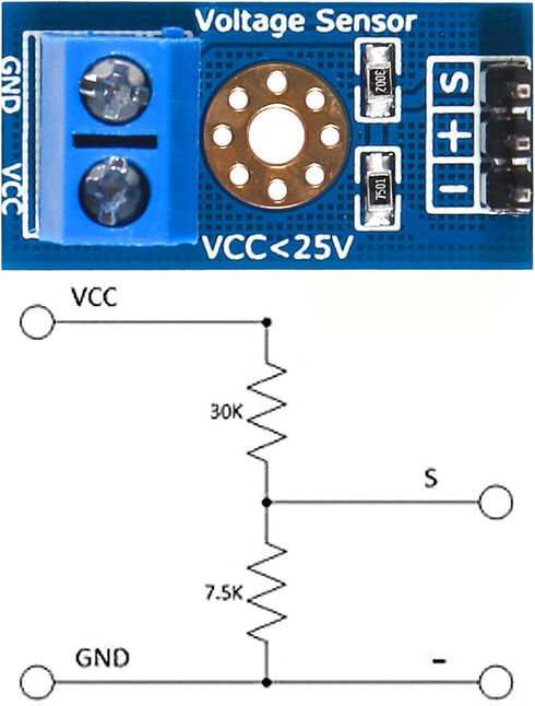 3Pcs Voltage Sensor DC 0~25V Voltage Detection Module (0~25V Voltage Sensor)...