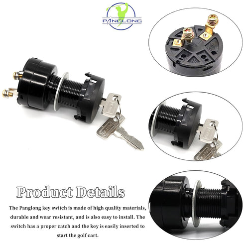 Panglong Starter Switch,Club Car DS Electric Golf Cart 1996-Up Ignition Key Switch, 36 Or 48 Volts,Suit 101826201...