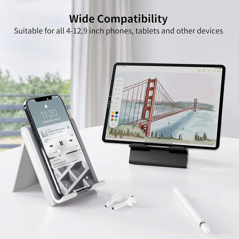 SAIJI Adjustable Tablet Stand Holder Portable Foldable Desktop Stand Dock Compatible for iPad, iPhone, Nintendo Switch, Samsung Galaxy and Kindle ...