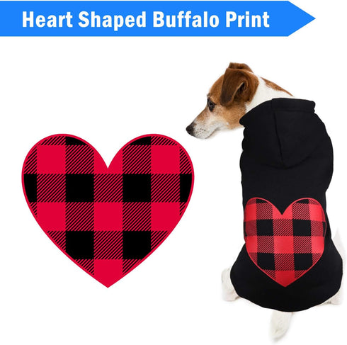 Dog Hoodie Sweater for Dogs Pet Clothes Black Buffalo Plaid Warm and Soft Breathable Cozy(XS)...