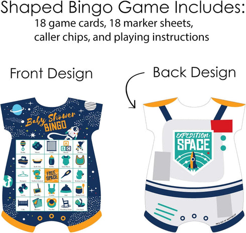 Big Dot of Happiness Blast Off to Outer Space - Picture Bingo Cards and Markers - Rocket Ship Baby Shower Shaped Bingo Game - Set of 18...