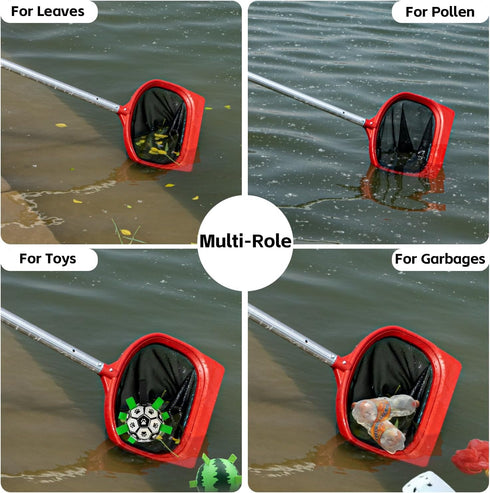 Durable Pool Net Skimmer Heavy Duty Pool Skimmer Net Fine Mesh Big Pool Net Skimmer Head Pool Leaf Net Rake Pool Nets for Cleaning Swimming Pool &...